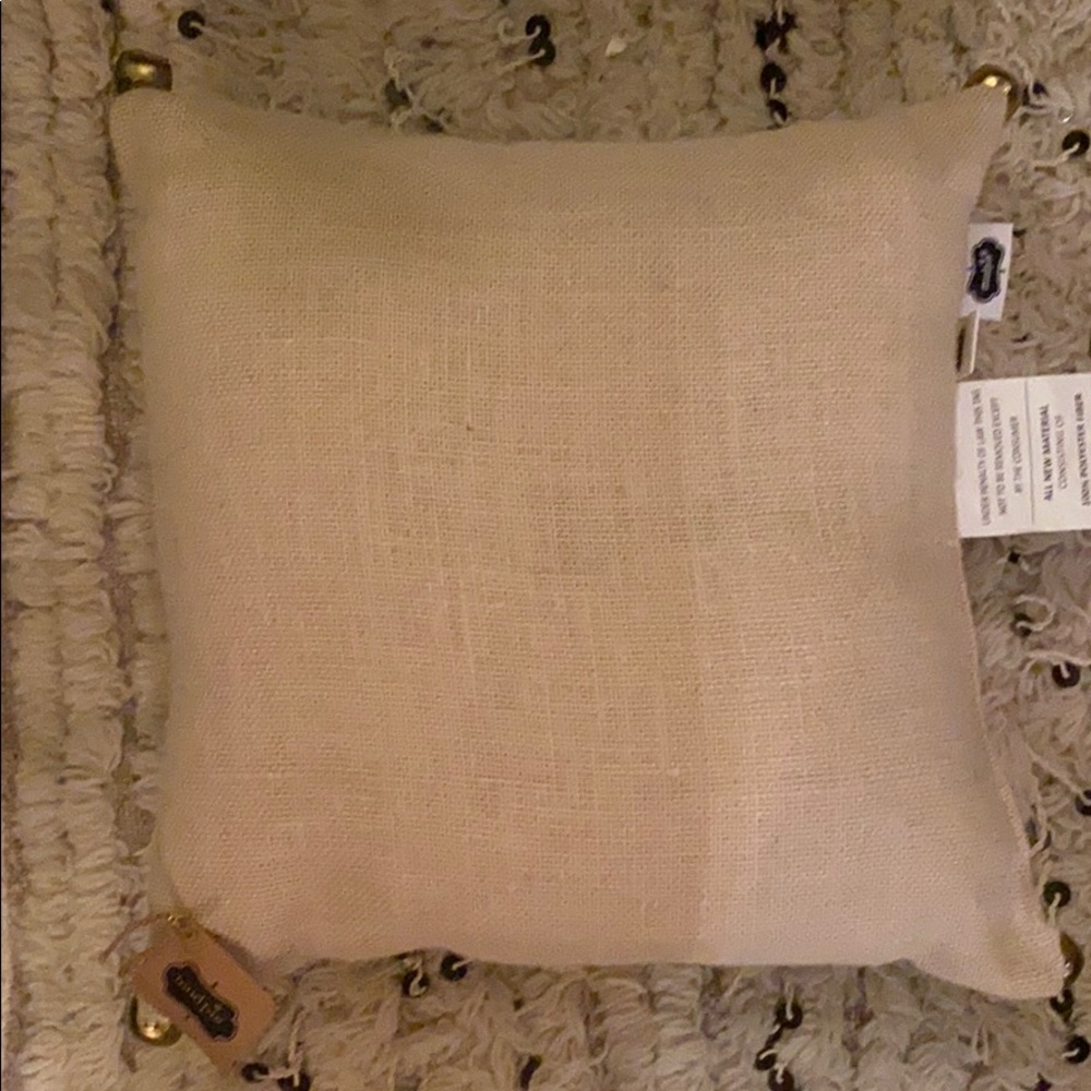 Mud Pie Pillow Burlap with Jingle Bells